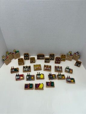 Miniature wine bottle fruits vegetables fridge magnets or doll house mini food
